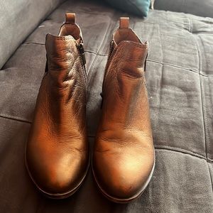 Gold metallic ankle boots